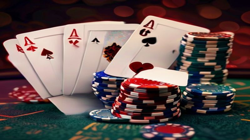 Minh họa bàn chơi Poker Texas Hold'em tại OK333